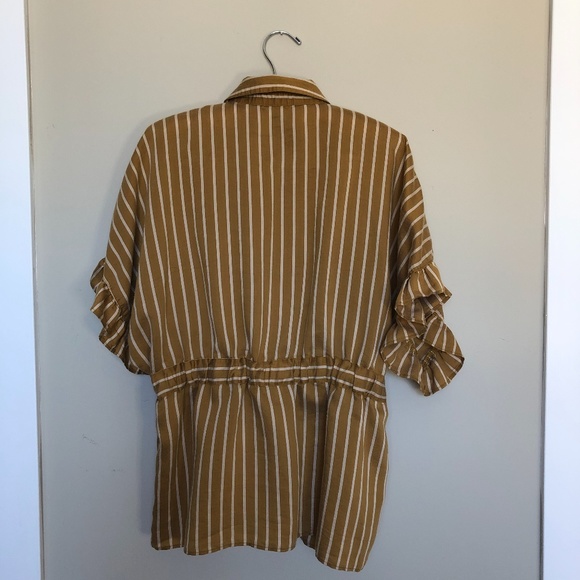 SALE ☘️ ZARA  tie-front peplum striped button down shirt - Picture 8 of 11